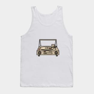 Vintage line art of a classic record player Tank Top